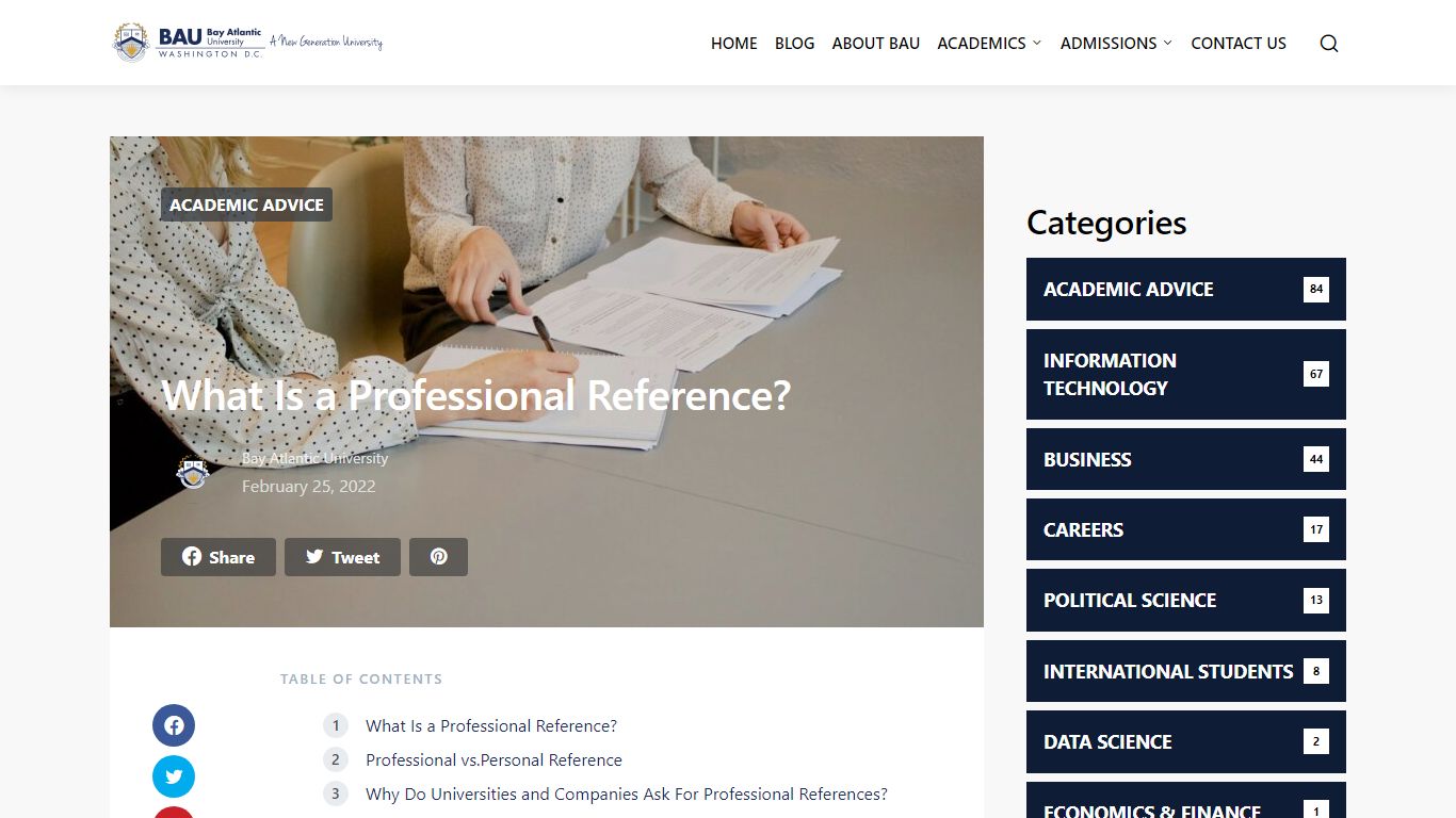 What Is a Professional Reference? - BAU